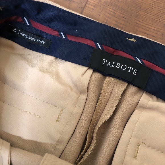 TALBOTS HAMPSHIRE ANKLE PANTS- Toasted Coconut 4 - Picture 4 of 7